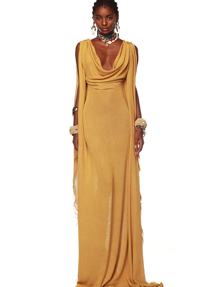 Bronx and Banco Kahlia Mustard Gown