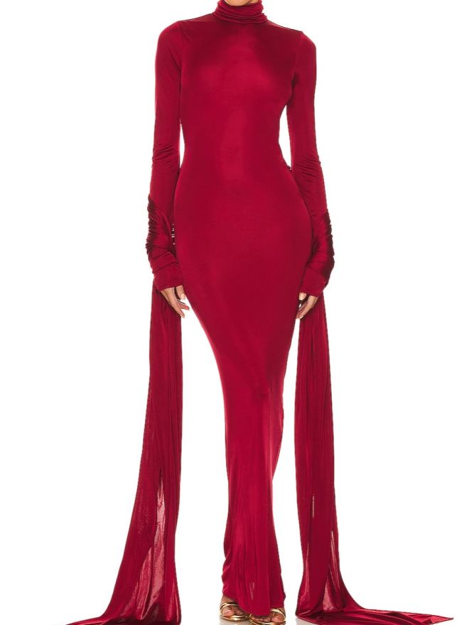 Helsa Slinky Jersey Sarong Dress  - S