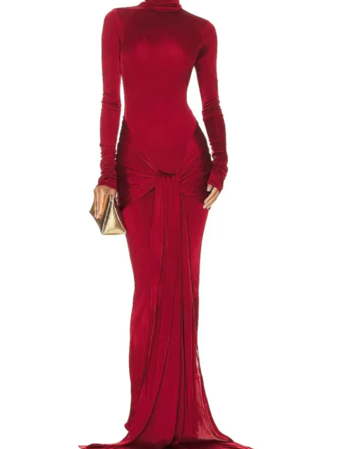 Helsa Slinky Jersey Sarong Dress  - S